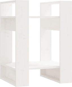 vidaXL - Boekenkast/kamerscherm - 41x35x57 - cm - massief - grenenhout - wit