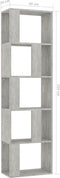 vidaXL - Boekenkast/kamerscherm - 45x24x159 - cm - bewerkt - hout - betongrijs