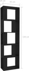 vidaXL - Boekenkast/kamerscherm - 45x24x159 - cm - bewerkt - hout - zwart