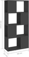 vidaXL - Boekenkast/kamerscherm - 60x24x124,5 - cm - bewerkt - hout - grijs