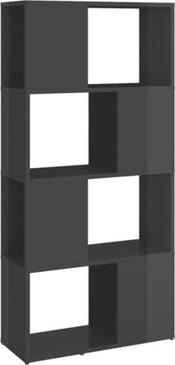 vidaXL - Boekenkast/kamerscherm - 60x24x124,5 - cm - hoogglans - grijs