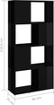 vidaXL - Boekenkast/kamerscherm - 60x24x124,5 - cm - hoogglans - zwart