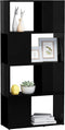 vidaXL - Boekenkast/kamerscherm - 60x24x124,5 - cm - hoogglans - zwart