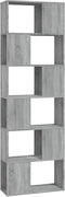 vidaXL - Boekenkast/kamerscherm - 60x24x186 - cm - grijs - sonoma - eiken