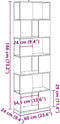 vidaXL - Boekenkast/kamerscherm - 60x24x186 - cm - oud - houtkleurig