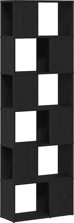 vidaXL - Boekenkast/kamerscherm - 60x24x186 - cm - zwart - eikenkleurig