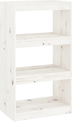vidaXL - Boekenkast/kamerscherm - 60x30x103,5 - cm - massief - grenenhout - wit