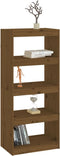 vidaXL - Boekenkast/kamerscherm - 60x30x135,5 - cm - grenenhout - honingbruin