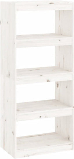 vidaXL - Boekenkast/kamerscherm - 60x30x135,5 - cm - massief - grenenhout - wit