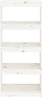 vidaXL - Boekenkast/kamerscherm - 60x30x135,5 - cm - massief - grenenhout - wit