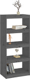 vidaXL - Boekenkast/kamerscherm - 60x30x135,5 - cm - massief - grenenhout - grijs
