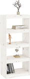 vidaXL - Boekenkast/kamerscherm - 60x30x135,5 - cm - massief - grenenhout - wit