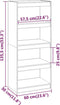 vidaXL - Boekenkast/kamerscherm - 60x30x135,5 - cm - massief - grenenhout - wit