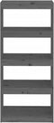 vidaXL - Boekenkast/kamerscherm - 60x30x135,5 - cm - massief - grenenhout - grijs