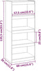 vidaXL - Boekenkast/kamerscherm - 60x30x135,5 - cm - massief - grenenhout - grijs