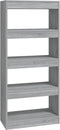 vidaXL - Boekenkast/kamerscherm - 60x30x135 - cm - bewerkt - hout - grijs - sonoma