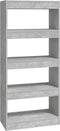 vidaXL - Boekenkast/kamerscherm - 60x30x135 - cm - bewerkt - hout - betongrijs