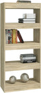 vidaXL - Boekenkast/kamerscherm - 60x30x135 - cm - bewerkt - hout - sonoma - eiken