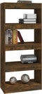 vidaXL - Boekenkast/kamerscherm - 60x30x135 - cm - bewerkt - hout - gerookt - eiken