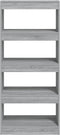 vidaXL - Boekenkast/kamerscherm - 60x30x135 - cm - bewerkt - hout - grijs - sonoma