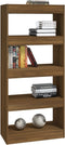 vidaXL - Boekenkast - / - kamerscherm - 60x30x135 - cm - bewerkt - hout - bruineiken