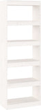vidaXL - Boekenkast/kamerscherm - 60x30x167,5 - cm - massief - grenenhout - wit