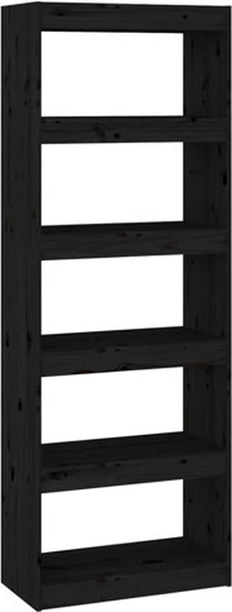 vidaXL - Boekenkast/kamerscherm - 60x30x167,5 - cm - massief - grenenhout - zwart