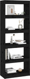 vidaXL - Boekenkast/kamerscherm - 60x30x167,5 - cm - massief - grenenhout - zwart