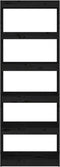 vidaXL - Boekenkast/kamerscherm - 60x30x167,5 - cm - massief - grenenhout - zwart