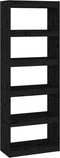 vidaXL - Boekenkast/kamerscherm - 60x30x167,5 - cm - massief - grenenhout - zwart