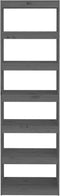 vidaXL - Boekenkast/kamerscherm - 60x30x199,5 - cm - massief - grenenhout - grijs