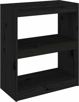 vidaXL - Boekenkast/kamerscherm - 60x30x71,5 - cm - massief - grenenhout - zwart