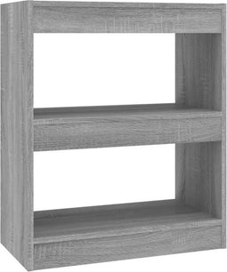 vidaXL - Boekenkast/kamerscherm - 60x30x72 - cm - grijs - sonoma - eikenkleurig