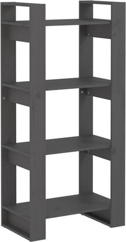 vidaXL - Boekenkast/kamerscherm - 60x35x125 - cm - massief - hout - grijs