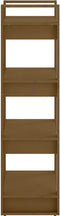 vidaXL - Boekenkast/kamerscherm - 60x35x125 - cm - massief - hout - honingbruin
