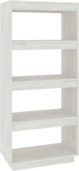 vidaXL - Boekenkast/kamerscherm - 60x35x135 - cm - massief - grenenhout - wit