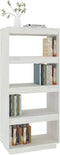 vidaXL - Boekenkast/kamerscherm - 60x35x135 - cm - massief - grenenhout - wit