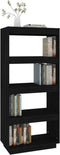 vidaXL - Boekenkast/kamerscherm - 60x35x135 - cm - massief - grenenhout - zwart