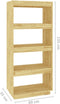 vidaXL - Boekenkast - / - kamerscherm - 60x35x135 - cm - massief - grenenhout