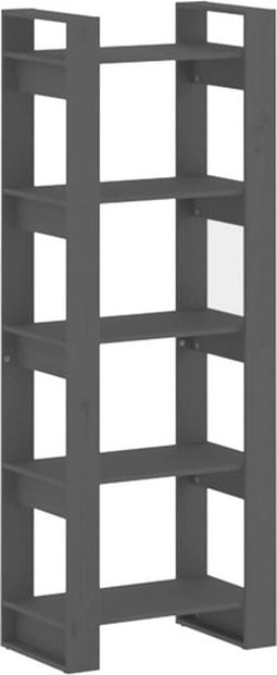 vidaXL - Boekenkast/kamerscherm - 60x35x160 - cm - massief - hout - grijs