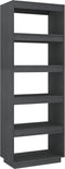vidaXL - Boekenkast/kamerscherm - 60x35x167 - cm - massief - grenenhout - grijs