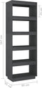 vidaXL - Boekenkast/kamerscherm - 60x35x167 - cm - massief - grenenhout - grijs