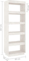 vidaXL - Boekenkast/kamerscherm - 60x35x167 - cm - massief - grenenhout - wit