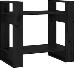 vidaXL - Boekenkast/kamerscherm - 60x35x57 - cm - massief - grenenhout - zwart