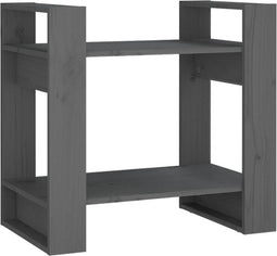 vidaXL - Boekenkast/kamerscherm - 60x35x57 - cm - massief - grenenhout - grijs
