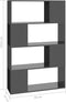 vidaXL - Boekenkast/kamerscherm - 80x24x124,5 - cm - hoogglans - grijs