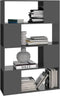 vidaXL - Boekenkast/kamerscherm - 80x24x124,5 - cm - hoogglans - grijs