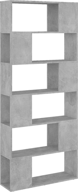 vidaXL - Boekenkast/kamerscherm - 80x24x186 - cm - bewerkt - hout - betongrijs