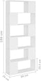 vidaXL - Boekenkast/kamerscherm - 80x24x186 - cm - bewerkt - hout - wit