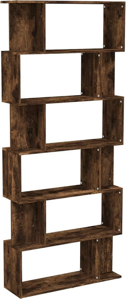 vidaXL - Boekenkast/kamerscherm - 80x24x192 - cm - bewerkt - hout - gerookt - eiken